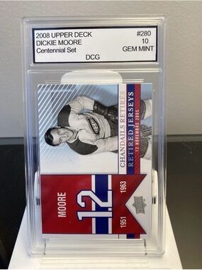 Upper Deck 2008 Centennial Set Dickie Moore Hockey Card - Red/Blue